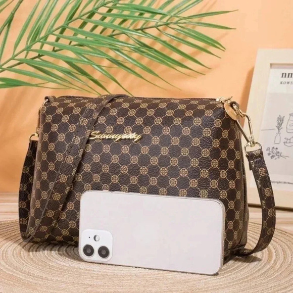 ⚠️Clearance Small Brown Patterned Shoulder / Crossbody Bag - Picture 4 of 4